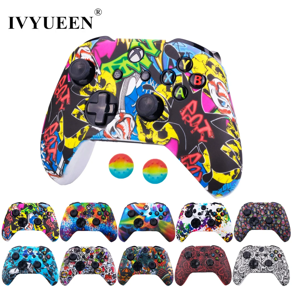 Силиконовый защитный чехол IVYUEEN для XBox One X S, защитный чехол для контроллера, камуфляжный чехол с принтом для переноса воды