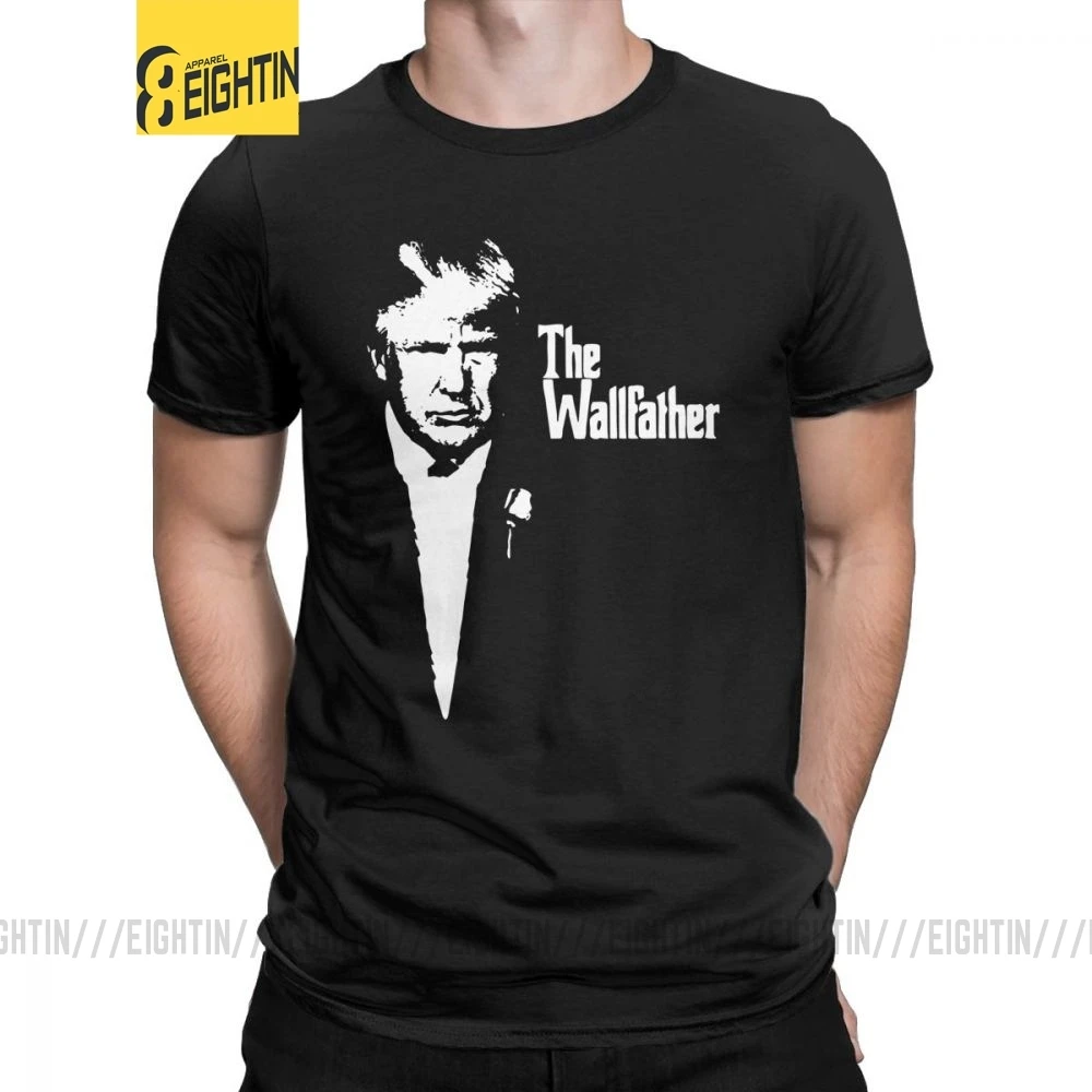 Trump The Wall Father Мужская футболка, винтажная очищенная хлопковая футболка с короткими рукавами, футболка с круглым вырезом, топы большого размера