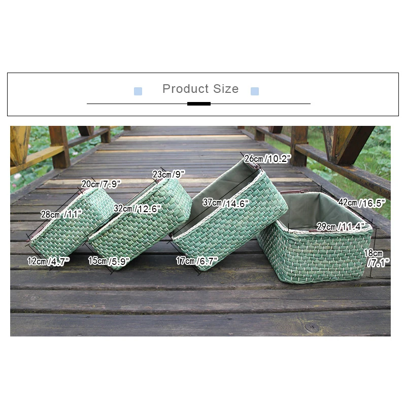 

Strongwell Pastoral Straw Storage Basket Craft Sundries Storage Box Multi-purpose Finishing Home Decor Living Room Wedding Gift