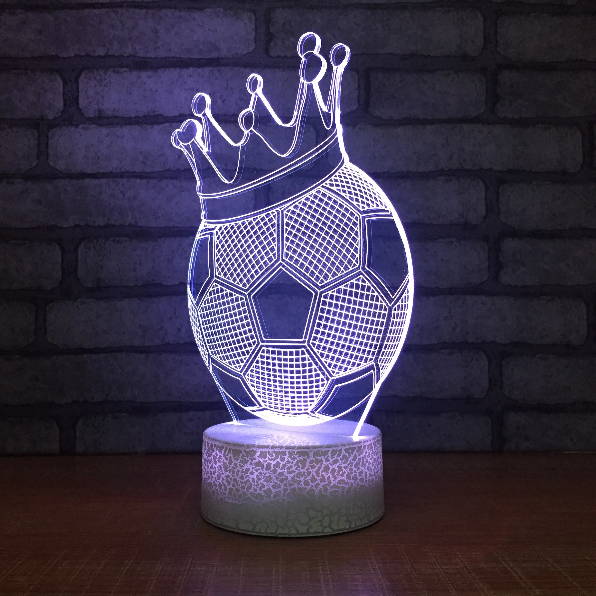 

Crown Football LED 3d Lamp 7 Color Changing USB Night Light Remote Touch Switch For Kids Gift Home Decorations