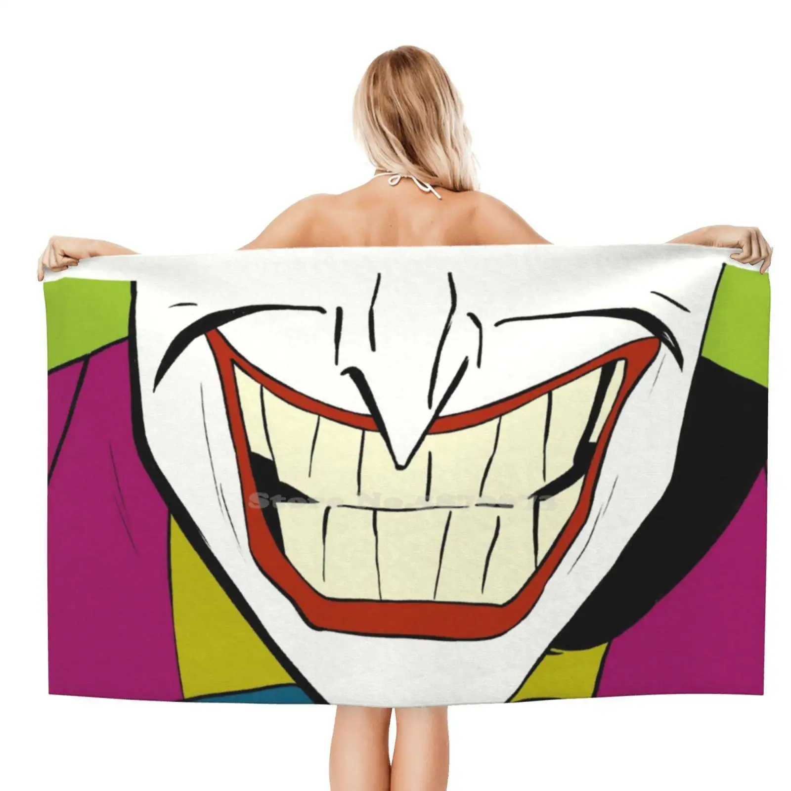 Мягкое удобное банное полотенце Joker Grin дизайнерский дизайн улыбка Джокер Грин |