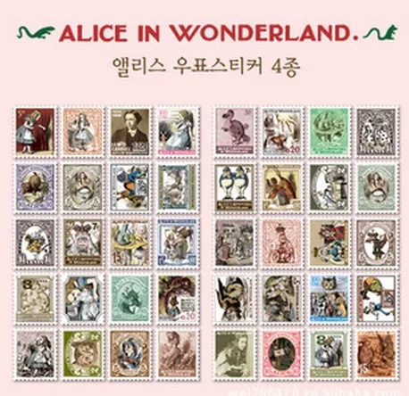 4 шт./лот новые винтажные наклейки из серии сделай сам с этикетками Alice/4 листа в