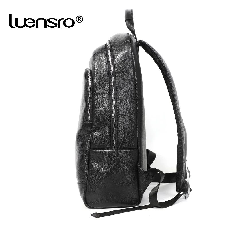 100 genuine leather backpack men fashion large capacity shoolbag for teenager cowhide leather laptop backpack men notebook bag free global shipping