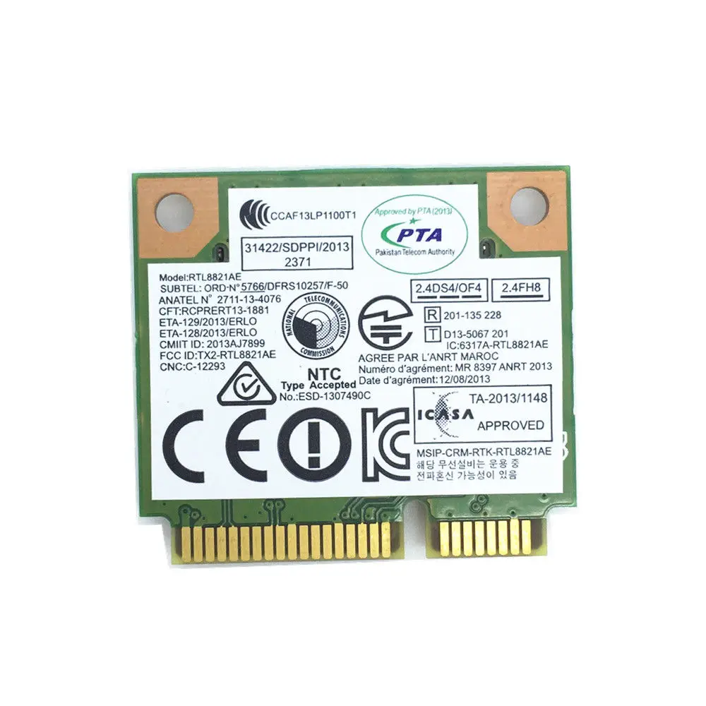 Realtek RTL8821AE 802.11AC 433 Мбит/с WiFi Поддержка Bluetooth 4 0 Combo Half Mini PCI-e беспроводная карта |