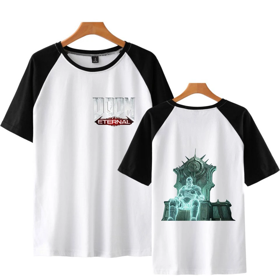 Short Sleeve Casual Patchwork Doom Eternal T Shirt Men T-Shirt Male Tee Captain tshirt Fitness | Мужская одежда