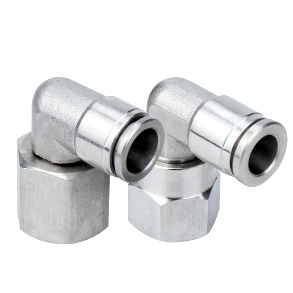 PLF304 stainless steel pneumatic quick coupling 1/8” 1/4” 3/8” 1/2” BSP internal thread air hose elbow metal quick coupling images - 6