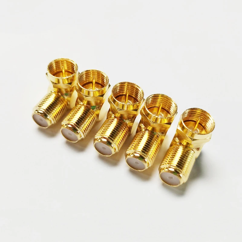 Высококачественные прямые Угловые F-тип F штекер-F гнездо 90 градусов коаксиальные