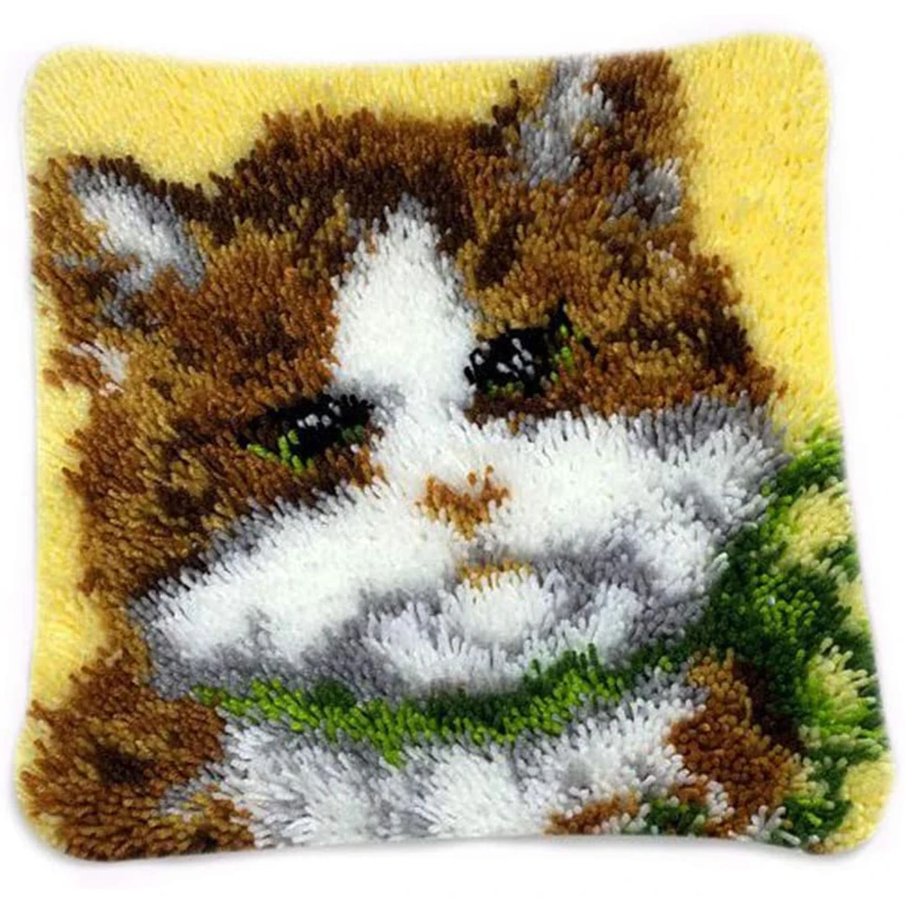 

Cross stitch kits Pillow embroidery Crafts for adults Cushions crafts Kits for needlework Unfinished accessories Cat Pillow
