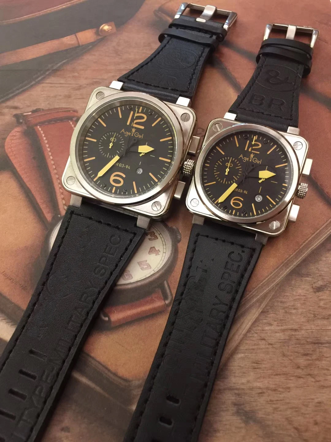 

Classic New Men Women Watch Chronograph Stopwatch Sapphire Stainless Steel Silver Luminous Black Leather Yellow Sport AAA+