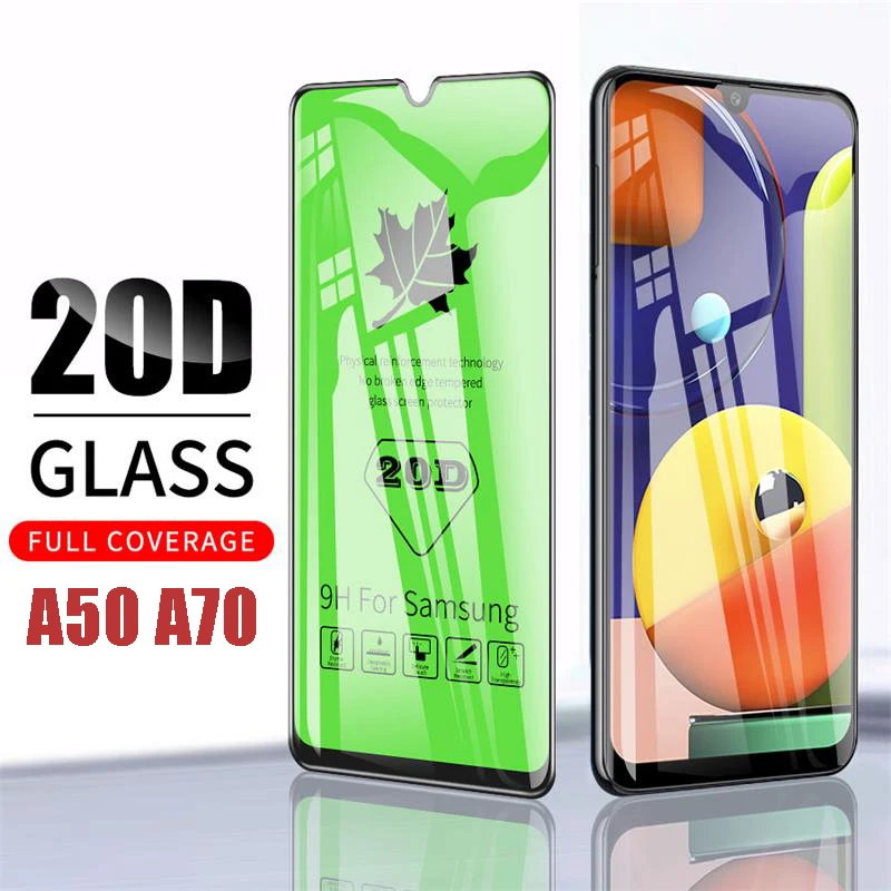 20D полное покрытие клеевое закаленное стекло Защита экрана для Samsung Galaxy A50s A70s A7 A8