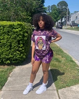 coffeehot summer trends 2021 best selling two piece set women cartoon print t shirts and shorts sets