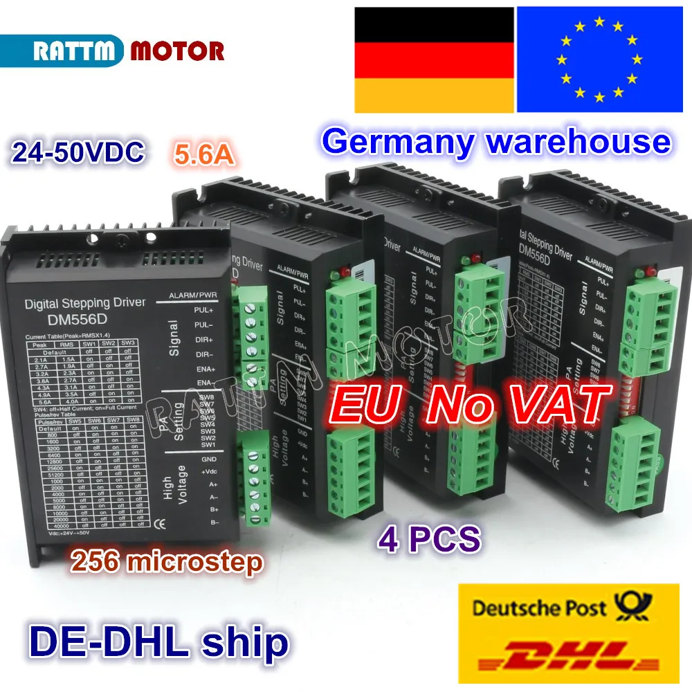 4 шт. DM556D 50VDC 5.6A NEMA17 NEMA23 Драйвер шагового двигателя с бесплатным НДС для ЕС