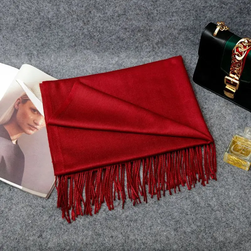 

Women Solid Color Cashmere Scarves With Tassel Lady Winter Autumn Long Scarf Thinker Warm Female Shawl Hot Sale Men Scarf