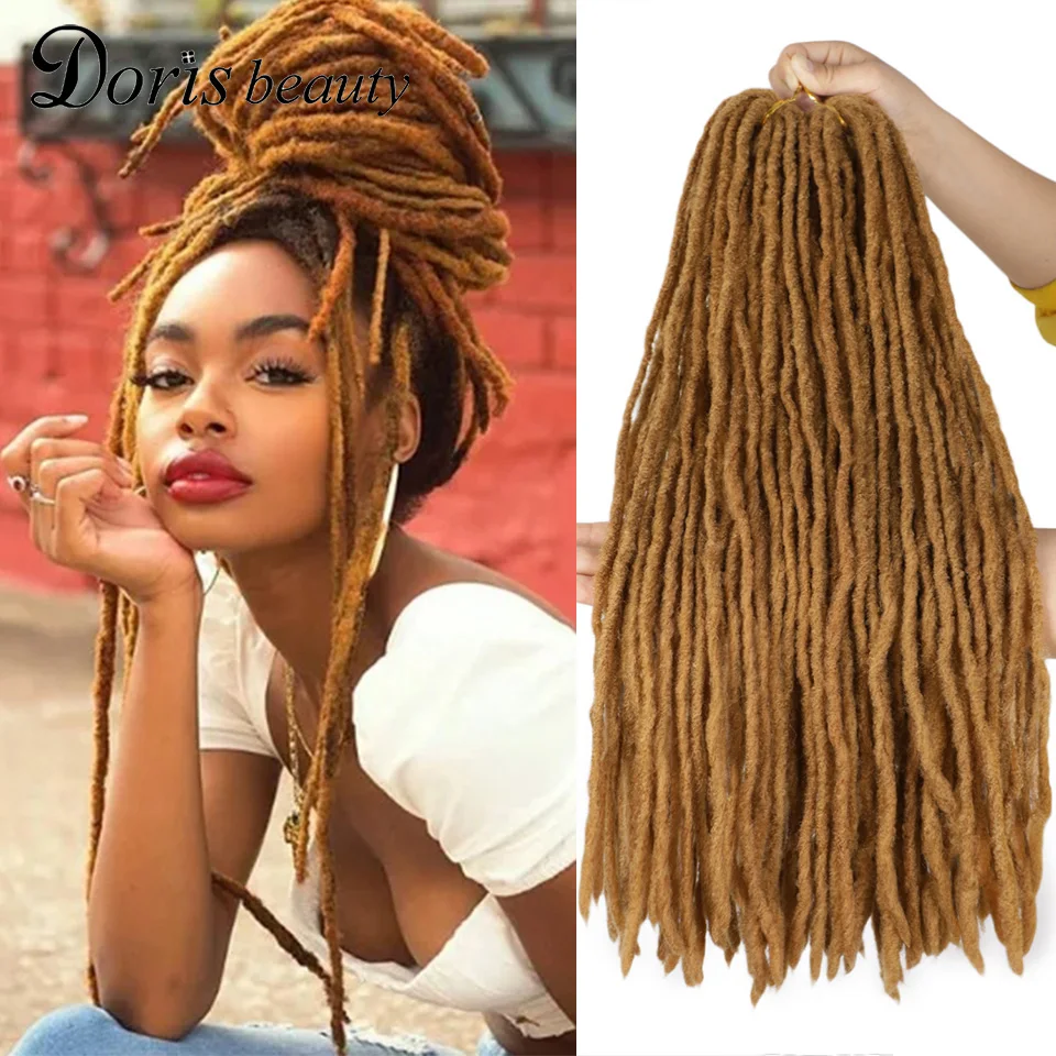 

Doris Beauty Synthetic Crochet Hair Red Black Brown Twist Braiding Hair Pieces Fiber Dreadlocks Hair Extensions For Women