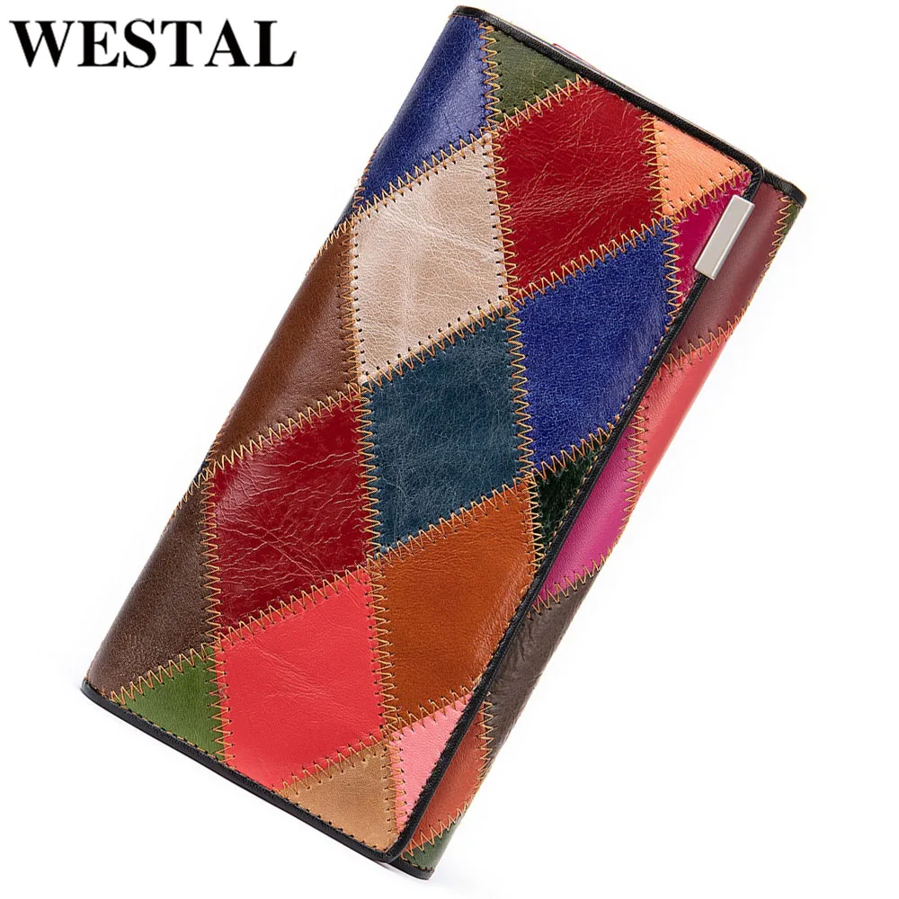 

WESTAL тонкий женский кошелек из натуральной кожи, средние кошельки для карт, сумки для денег, кошелек для женщин, женские кошельки для женщин, ...