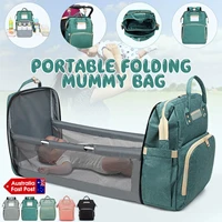 multifunction diaper bag large capacity mummy backpack travel portable shoulder folding crib bed bags nappy waterproof stylish