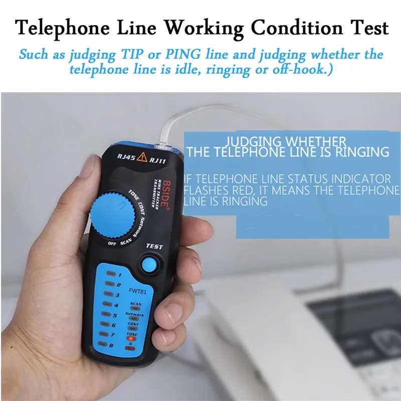 Тестер локальной сети RJ45 тестер сетевого кабеля анализатор детектор Finder FWT81