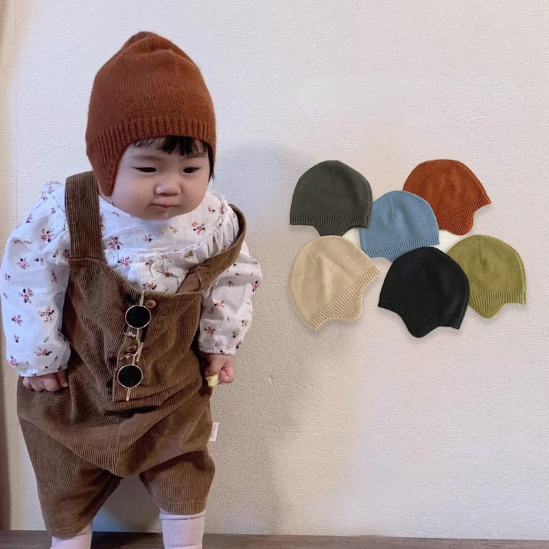 

Cute Knitted Baby Hat Cap Thick Warm Baby Girl Boy Hat Beanie Winter Ear Warm Kids Hat Baby Bonnet Muts for Newborn