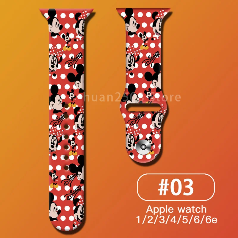 Ремешок для наручных часов Disney Stitch классный мультяшный браслет Apple Watch Band 44 40 45 41 38
