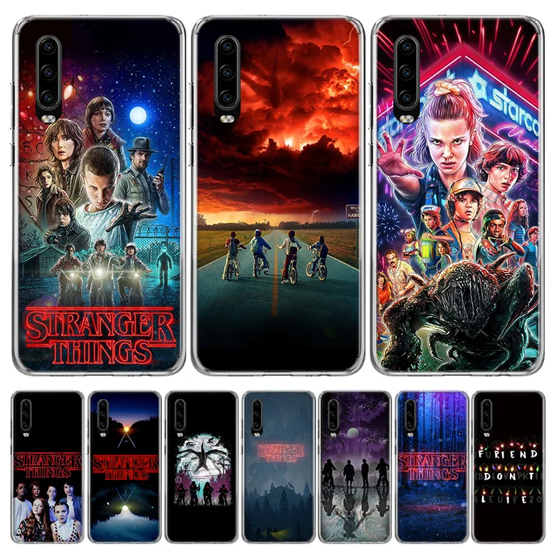 hot stranger things poster phone case for huawei p30 p20 p40 p50 mate 40 30 20 10 pro p10 lite customized gift coque cover capa free global shipping