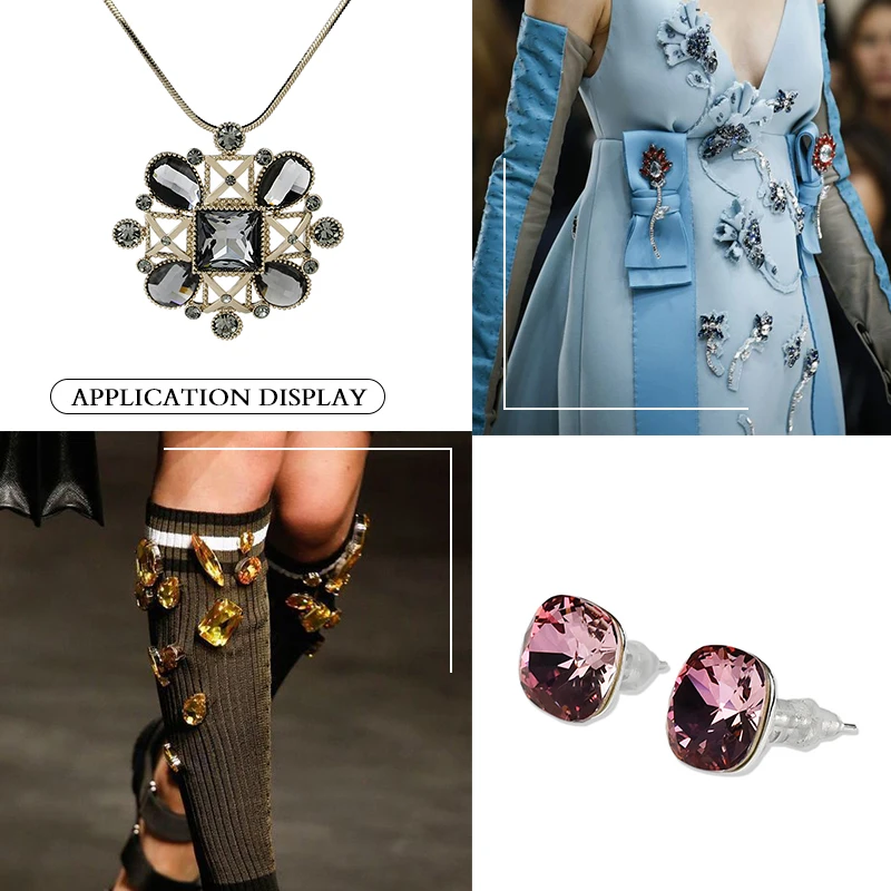 Квадратные заостренные клейкие камни стразы K9 стеклянные для дизайна ногтей