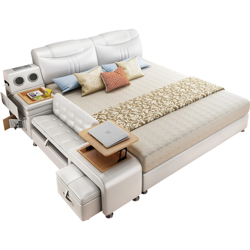 Горячая Распродажа мебель для спальни массажная кровать из натуральной кожи