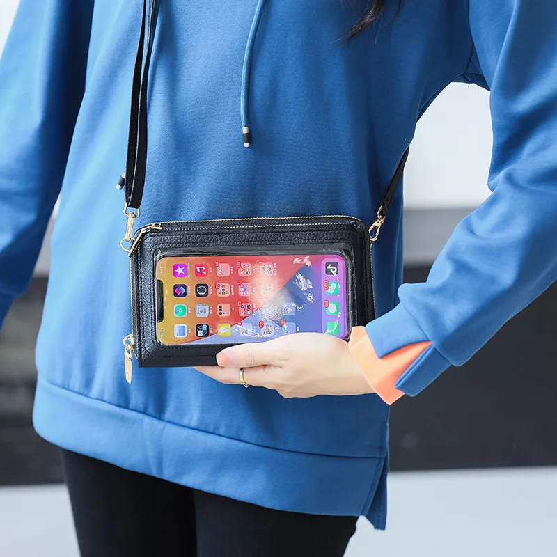 Fashion Touchable Small Crossbody Shoulder Bags For Women Pu Leather Brand Designer  Female Cell Phone Bag Mini Messenger Purse