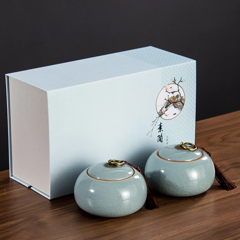 Керамическая чайная коробка набор для упаковки маленький контейнер кофе банка