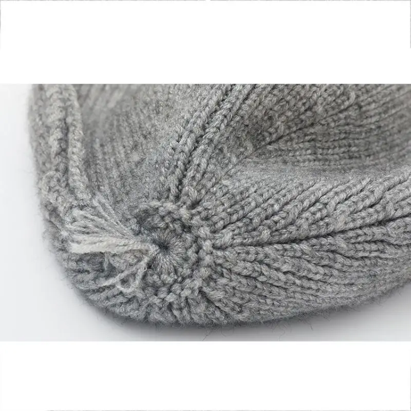 

Women Solid Color Knitting Beanie Hat Winter Warm Windproof Skull Cap Soft Comfortable Slouchy Hat