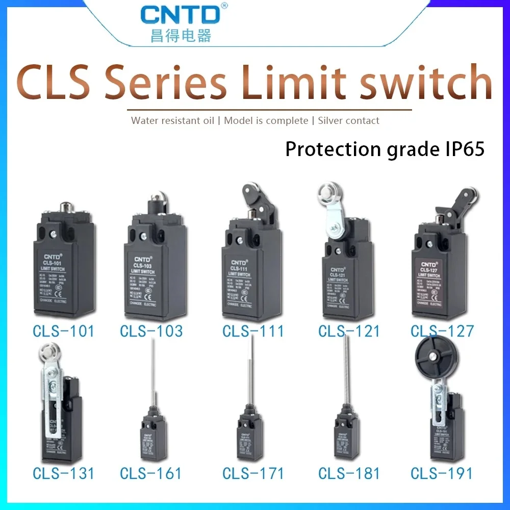 

CNTD CLS Series Travel Limit Switch 1NO1NC 10A 250V Ip65 CLS-101 CLS-103 CLS-111 CLS-121 CLS-127 CLS-131 CLS-161 CLS-171/181/191
