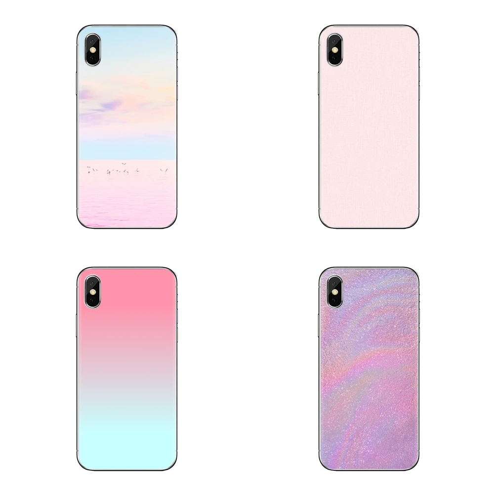 Силиконовые чехлы-накладки пастельно-Розовые Обои Для iPhone XS Max XR X 4 4S 5 5S 5C SE 6 6S 7 8