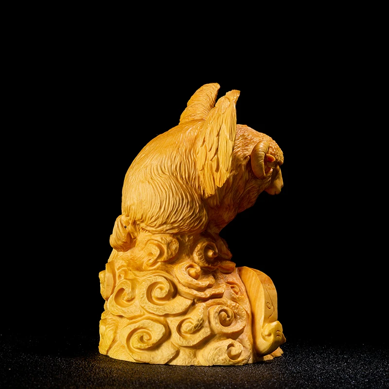 10 см мифический Ангел овечка с крыльями коллекция удачи деревянная статуя