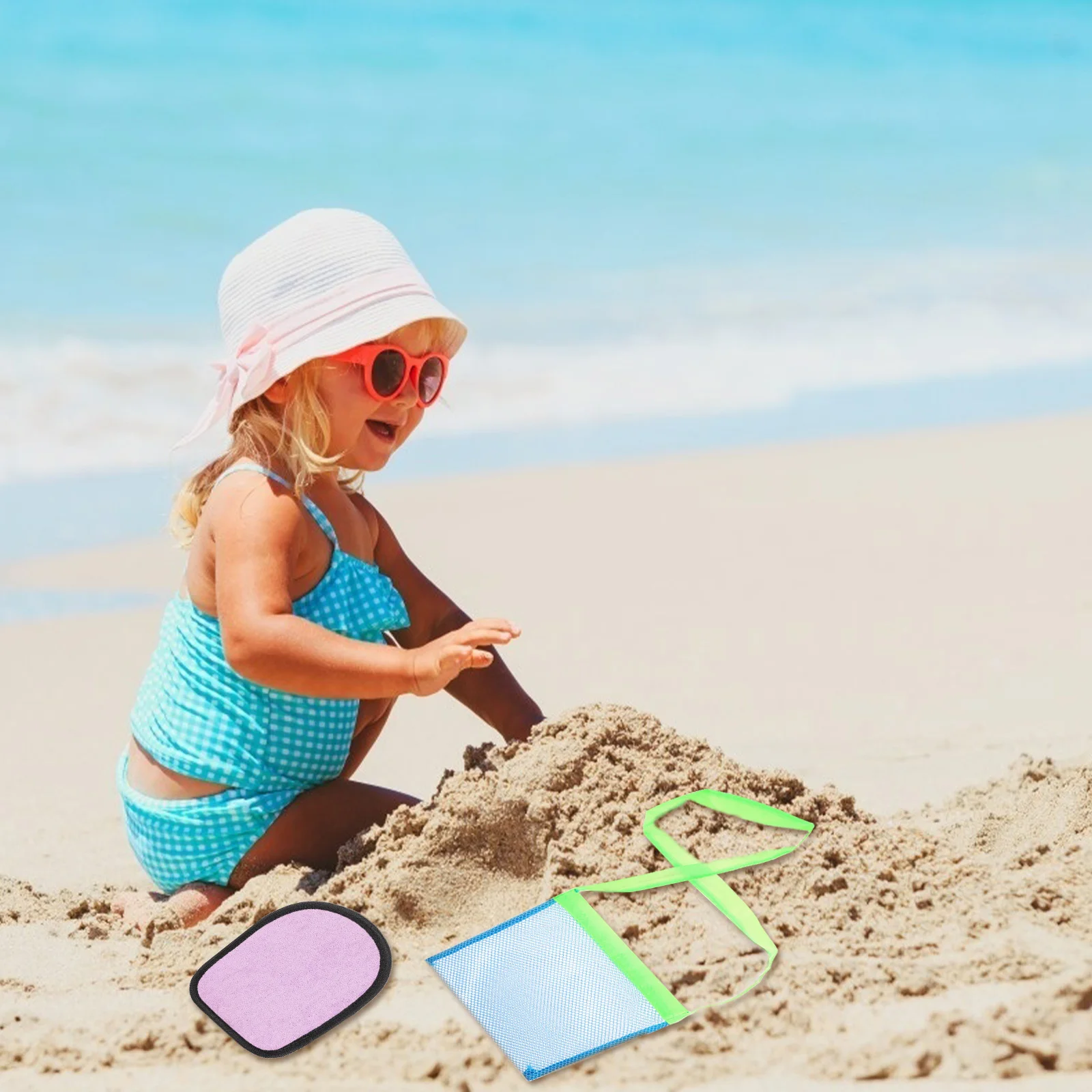 

Beach Sand Off Mitt And 1 Pcs Beach Bag Beach Sand Mitt Sand Cleaner disc flying toy parafoil kite dart board and throwing darts