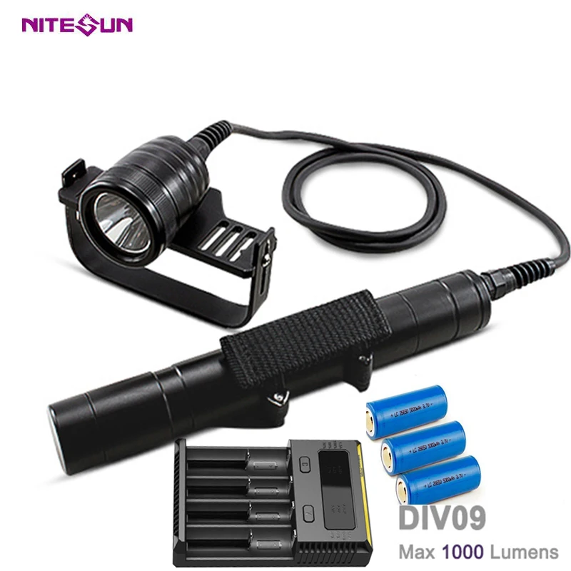 Вссветильник для подводного плавания NITESUN DIV09 CREE XM-L2 U4 6500K макс. 150 лм М с зарядным
