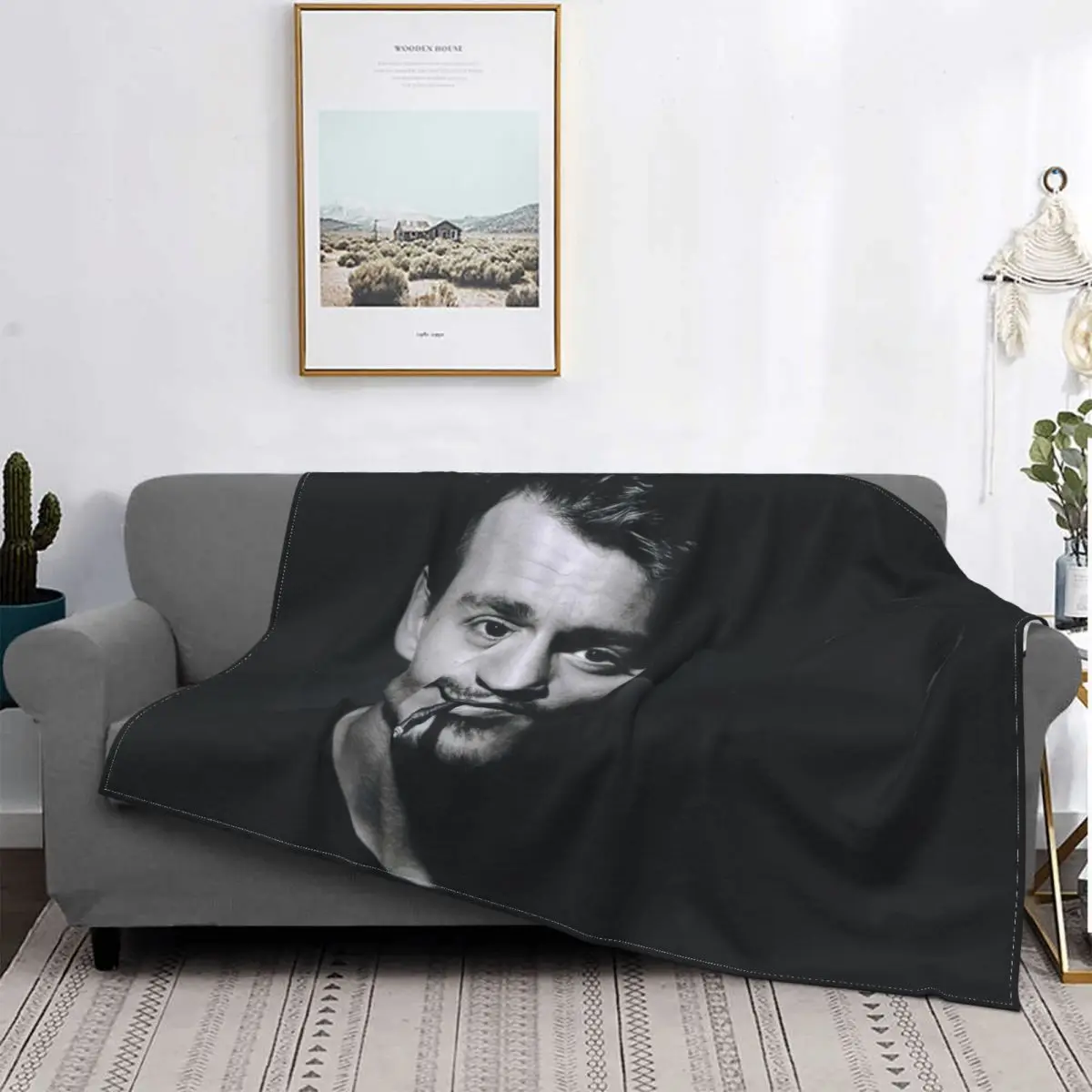 

Одеяла Джонни Depp с флисовой подкладкой, ультрамягкий декоративный плед для постельного белья, тонкое плюшевое одеяло для спальни