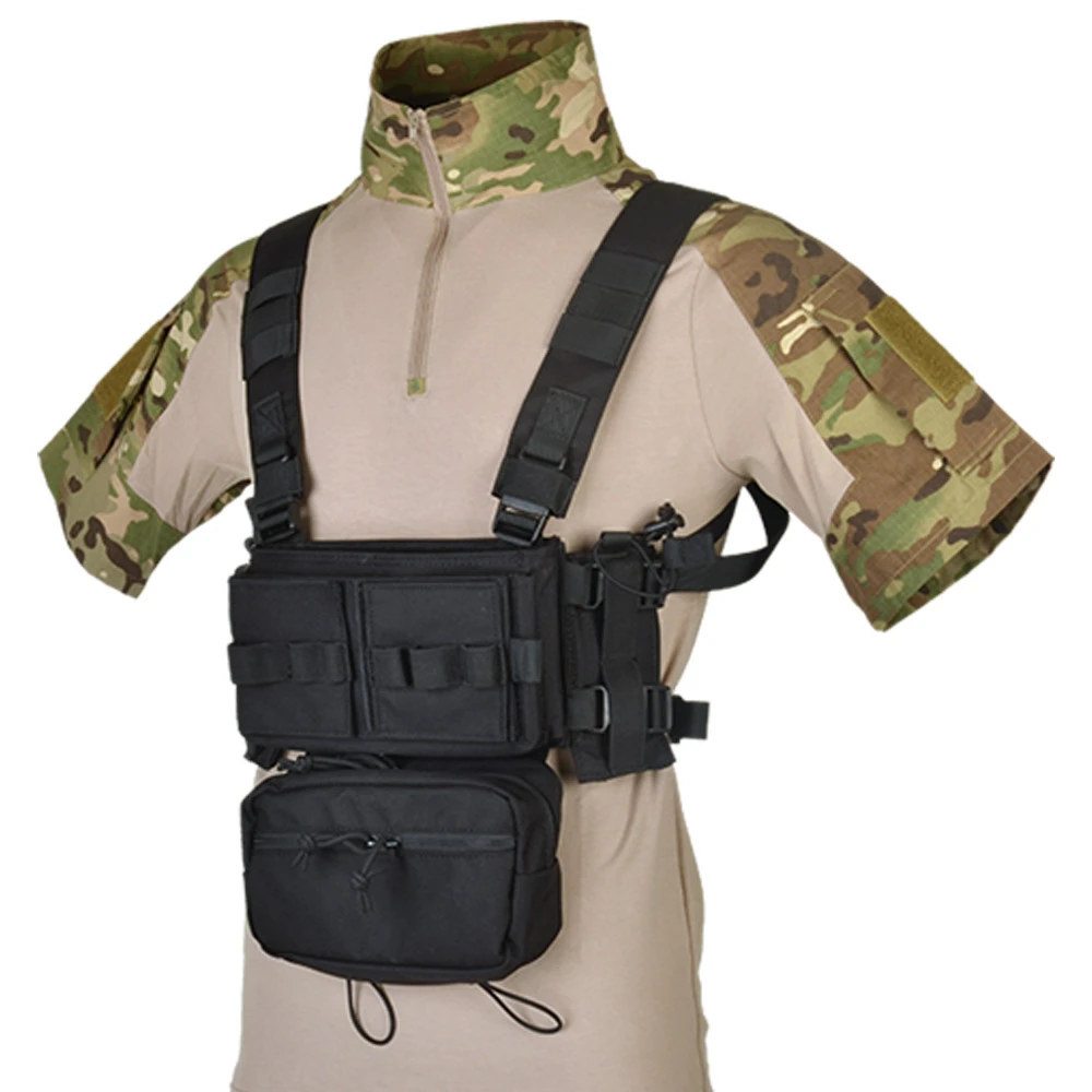 Hunting Micro Mini Flight MK3 Chassis Modular H Harness Chest Rig Subaabdominal SACK 5.56 MOLLE MAG Pouch Nylon Men Solid