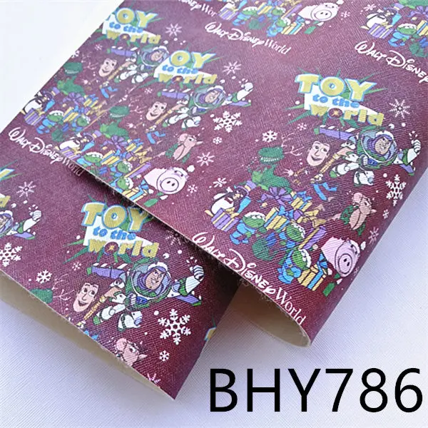 BHY786 20*33 см А4 мультфильм печать синтетическая кожа ткань для DIY аксессуары BHY667 - Цвет: BHY786