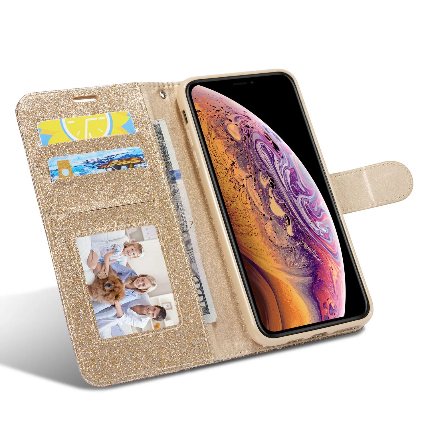 Блестящий Алмазный флип-чехол для iPhone 7 Plus 6 6S 8 11 Pro XS Max XR 8Plus 7 Plus iPhone11 кожаный бумажник-книжка блестящий чехол