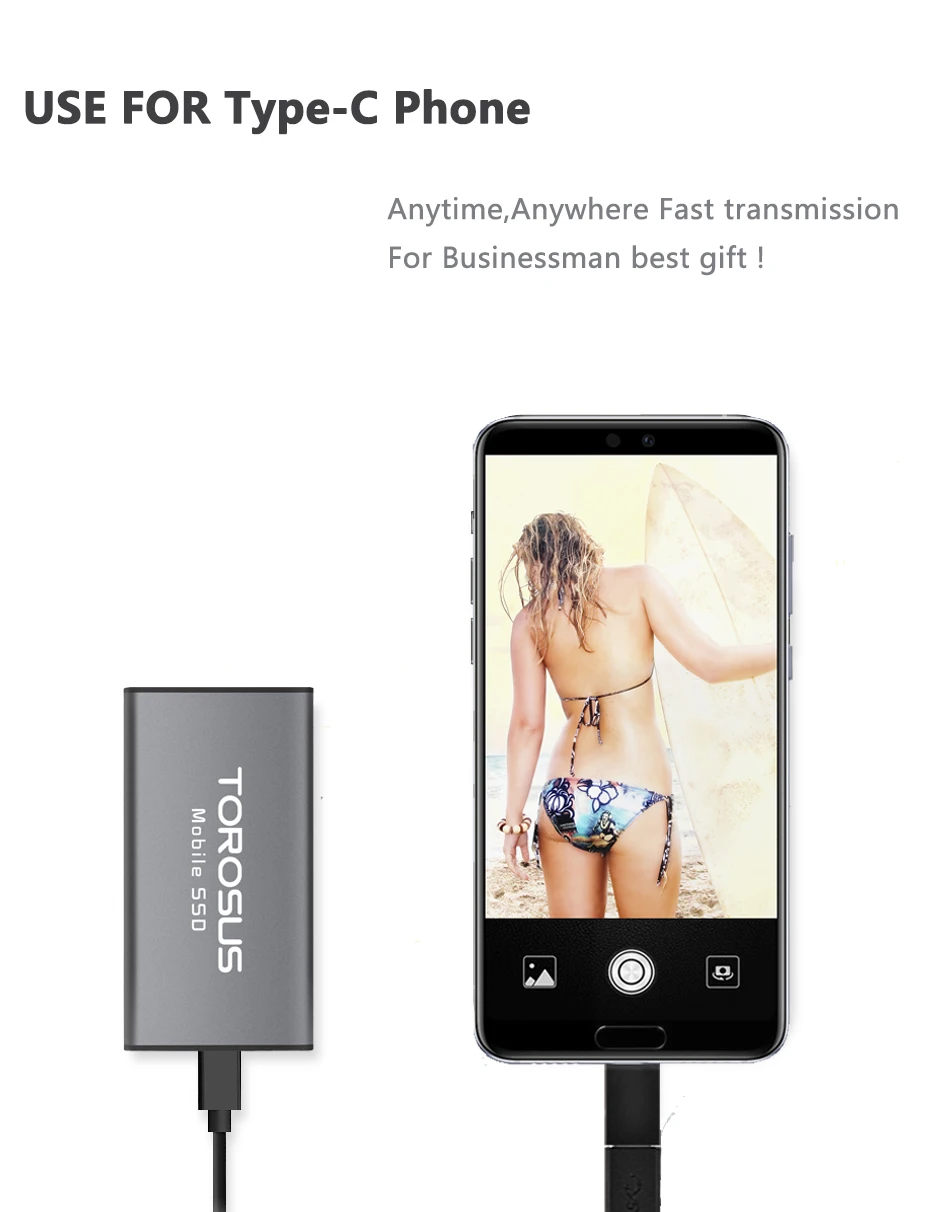 TOROSUS SSD Внешний жесткий диск 250 ГБ 500 ГБ Портативный SSD 1," USB 3,0 внешний твердотельный накопитель для ноутбука