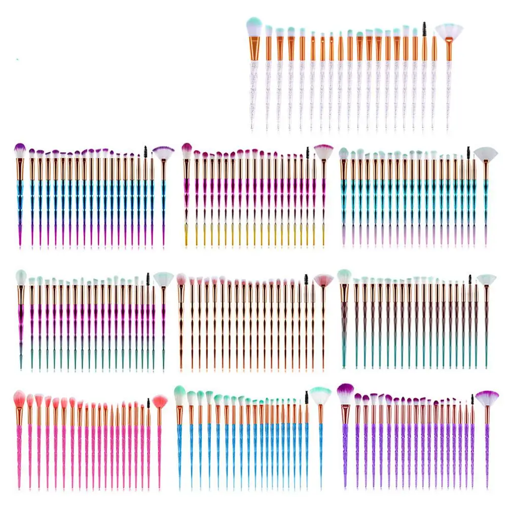 20 шт. алмазные кисти для макияжа Набор пудры основа Румяна растушевки тени глаз