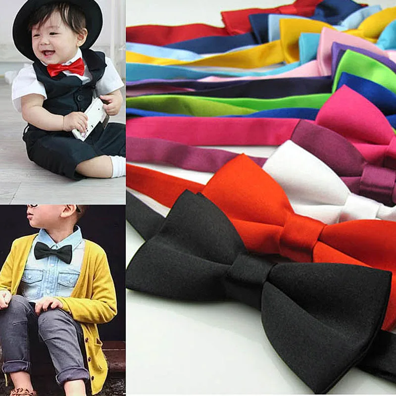 Classic Kid Bowtie Boys Grils Baby Children Bow Tie Fashion 35 Solid Color Mint Green Red Black White Pets Cravate Prom |
