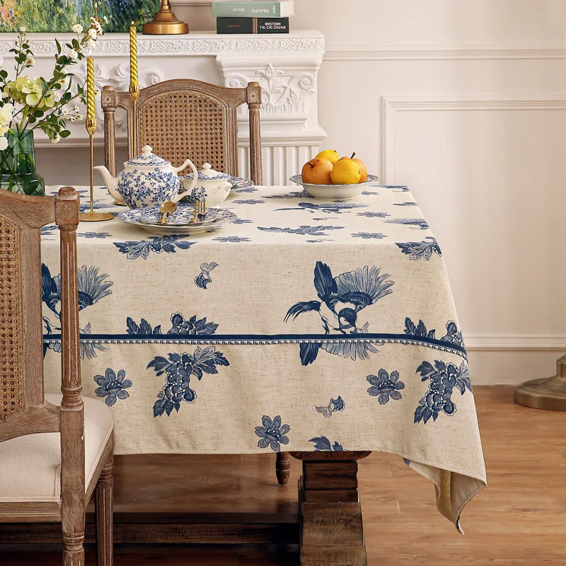 Скатерть из хлопка и льна роскошная Высококачественная Водонепроницаемая