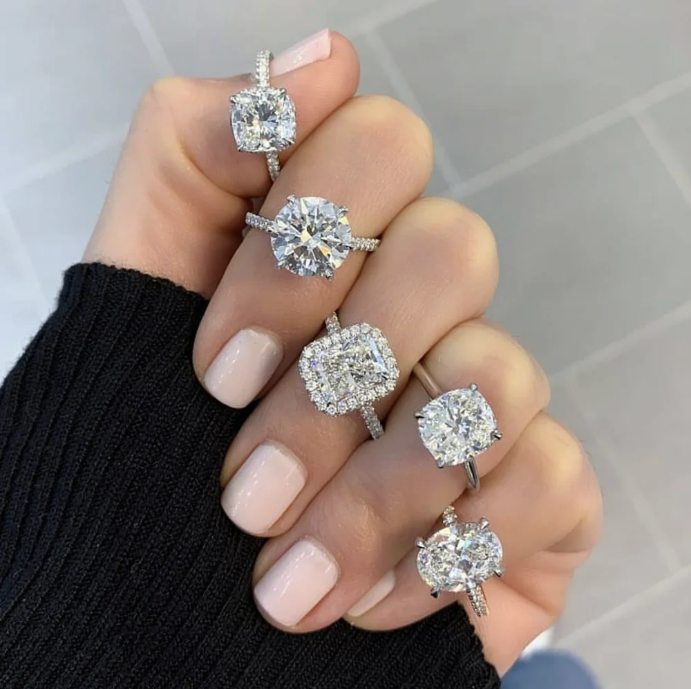

Luxury 16 style Hot 100% 925 Sterling silver Diamond Rings For Women eternal Wedding Engagement ring Gemstone Jewelry Gift