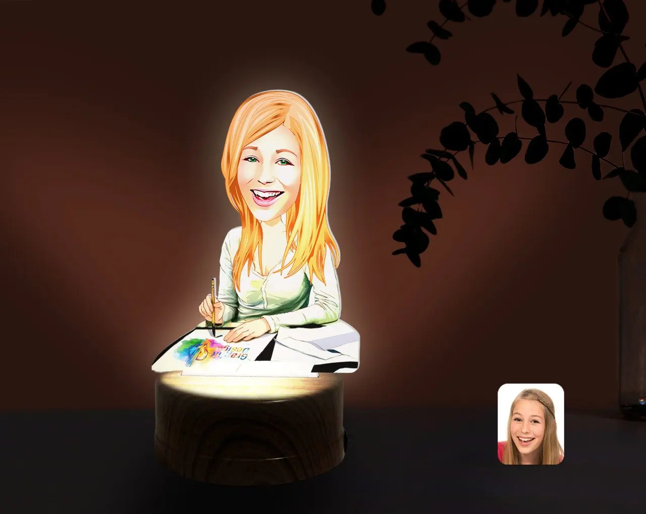 

Персонализированный женский графический дизайнер, карикатура декоративных 3D безделушек, светодиодный ночник с подсветкой, надежный совре...