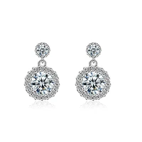 pure 925 sterling silver women wedding gift shiny cz zircon star ladies stud earrings jewelry drop shipping anti allergy