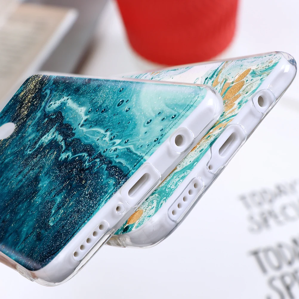 Прозрачные художественные мраморные чехлы из ТПУ для Huawei P Smart 2020 2019 Z P10 P20 P30 P40 Lite E