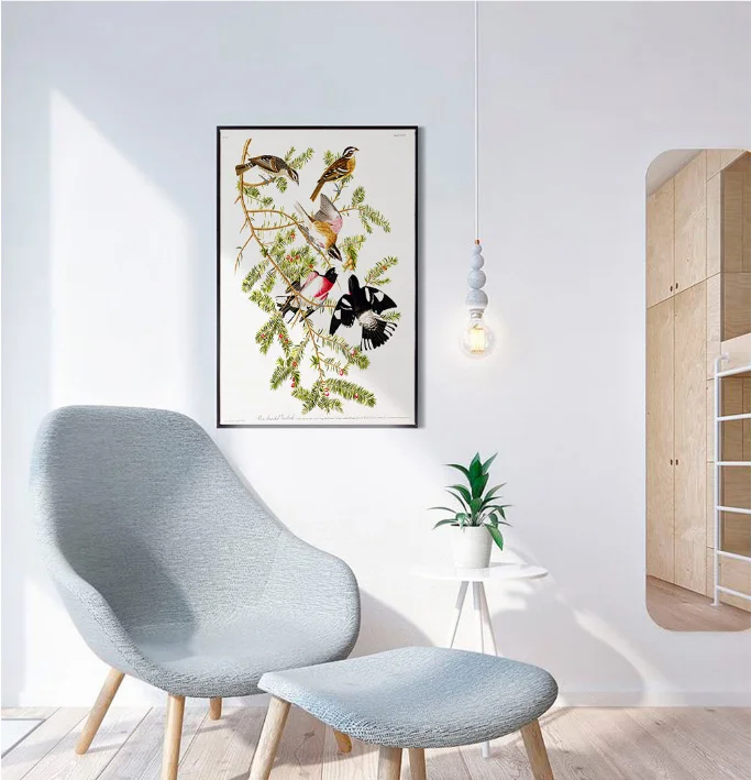 Современная простая декоративная картина в скандинавском стиле с птицами