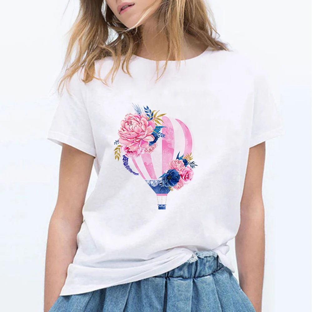 

Fashion T Shirts Women Cool Summer Ice Cream Flowers T-shirt Harajuku Streetwear Hip Hop Graphic Summer Fashion Camiseta Mujer
