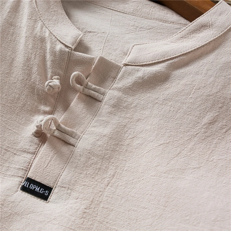 

Quality summer thin cotton and linen short sleeve suit men short casual sportswear Slim cotton short-sleeved T-shirt + trousers