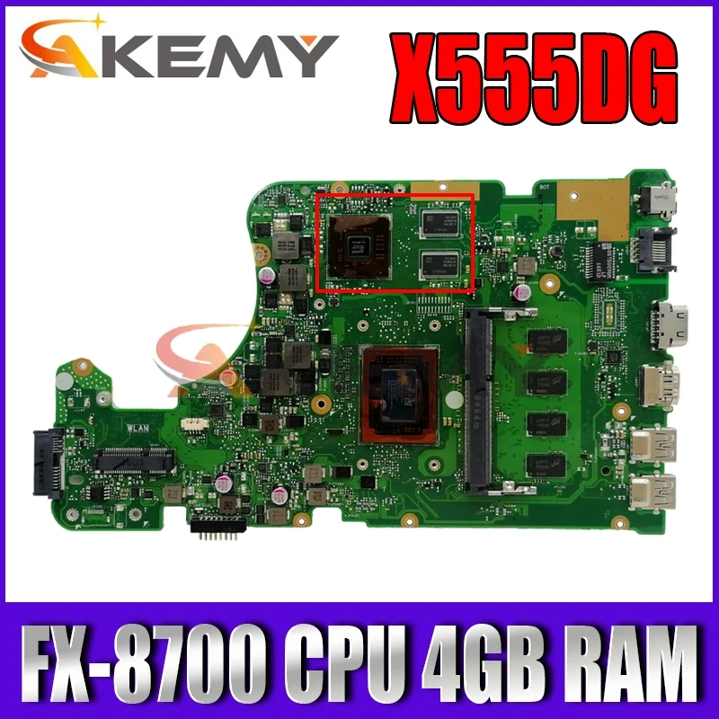 

Материнская плата Akemy для ноутбуков Asus X555YI X555D A555D X555Y X555DG, стандартная, стандартная, 4 Гб ОЗУ, X555DG